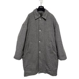 Merely Made Coat Mens 3 Gray Check Wool Blend Down Lined Button Front 21WML13ACT